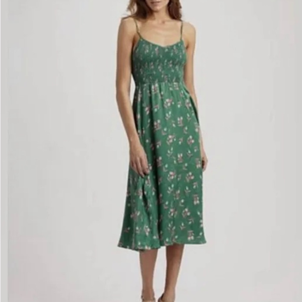 REBECCA TAYLOR 🌷 Nouveau Ballet Dress Tulip Floral Print Green Pink 10